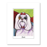 Maltese Pawcasso Matted Print