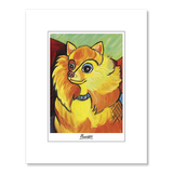 Pomeranian Pawcasso Matted Print