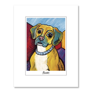 Puggle Pawcasso Matted Print