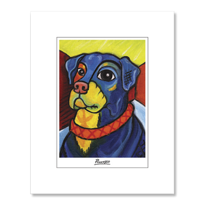 Rottweiler Pawcasso Matted Print