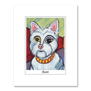 West Highland Terrier Pawcasso Matted Print