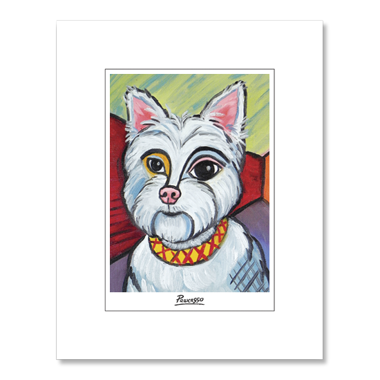 West Highland Terrier Pawcasso Matted Print