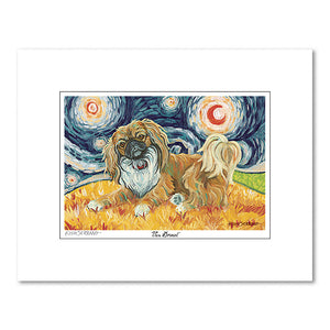 Pekingese Starry Night Matted Print