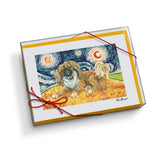 Pekingese Starry Night Notecard Set