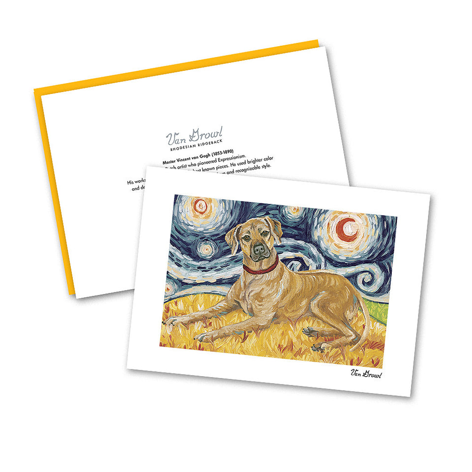 Rhodesian Ridgeback Starry Night Notecard Set