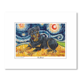 Rottweiler Starry Night Matted Print