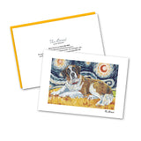 Saint Bernard Starry Night Notecard Set