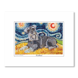 Schnauzer Starry Night Matted Print