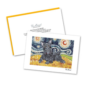 Scottish Terrier Starry Night Notecard Set