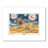 Shar Pei Starry Night Matted Print