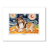 Shetland Sheepdog Starry Night Matted Print