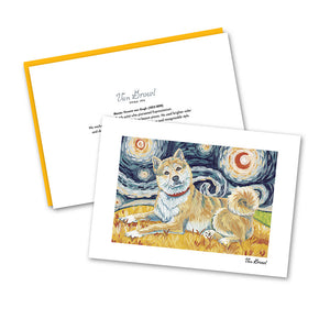 Shiba Inu Fawn Starry Night Notecard Set