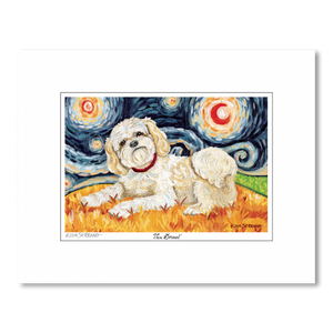 Shih Tzu Blonde Starry Night Matted Print – Paw Palettes