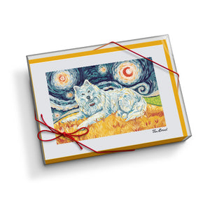 Samoyed Starry Night Notecard Set