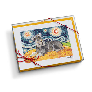 Schnauzer Starry Night Notecard Set