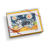 Siberian Husky Starry Night Notecard Set