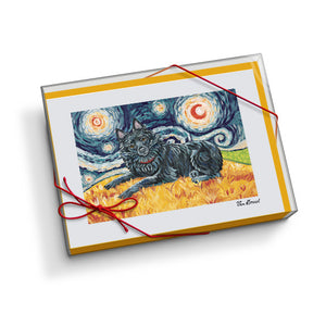 Schipperke Starry Night Notecard Set