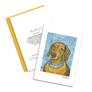 Dachshund Van Growl Portrait Notecard Set