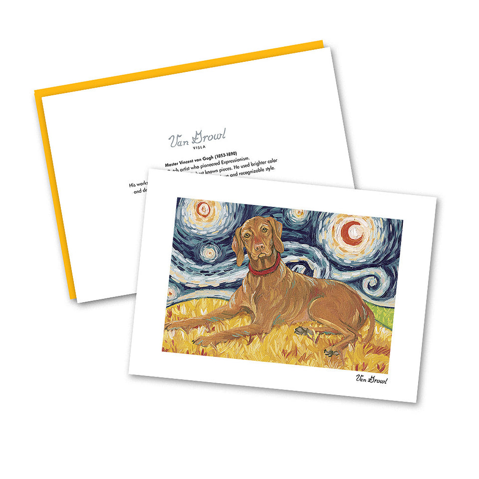 Vizsla Starry Night Notecard Set