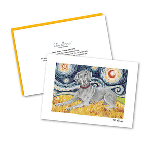 Weimaraner Starry Night Notecard Set