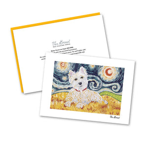 Westie Starry Night Notecard Set