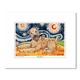 Wheaten Terrier Starry Night Matted Print