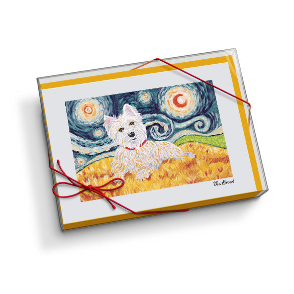 Westie Starry Night Notecard Set