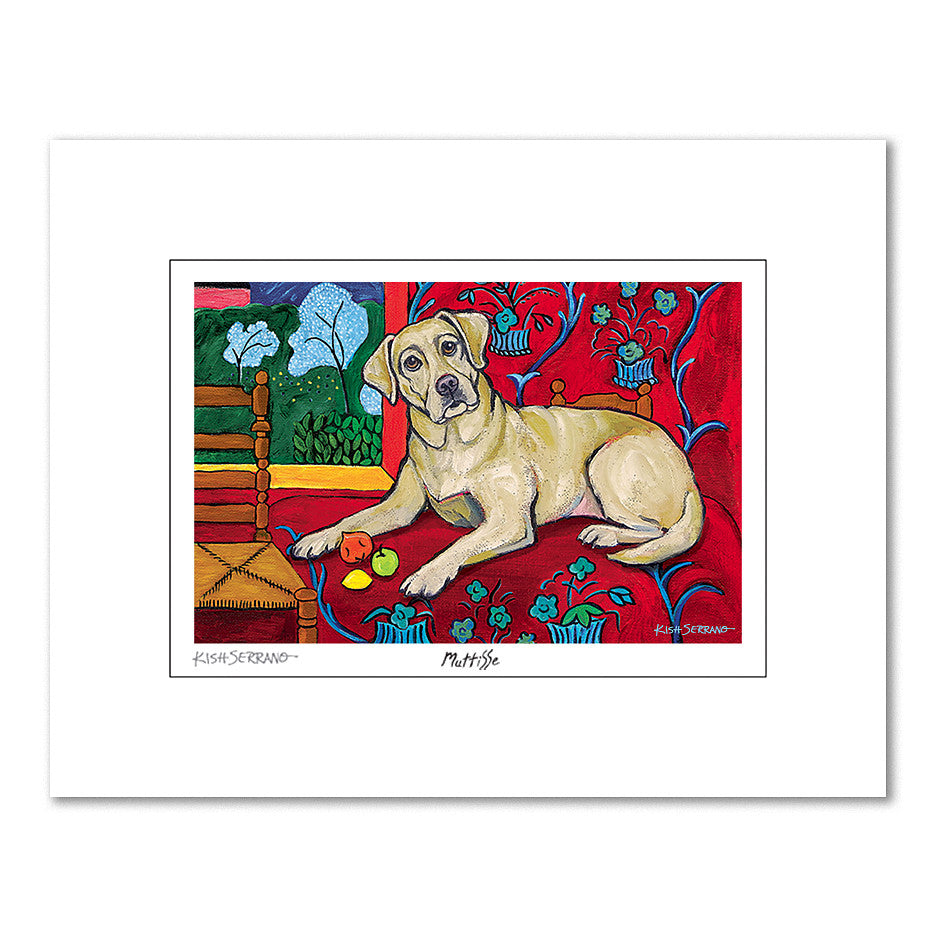 Labrador Yellow Muttisse Matted Print