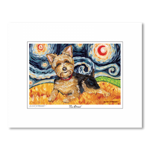 Yorkshire Terrier Starry Night Matted Print