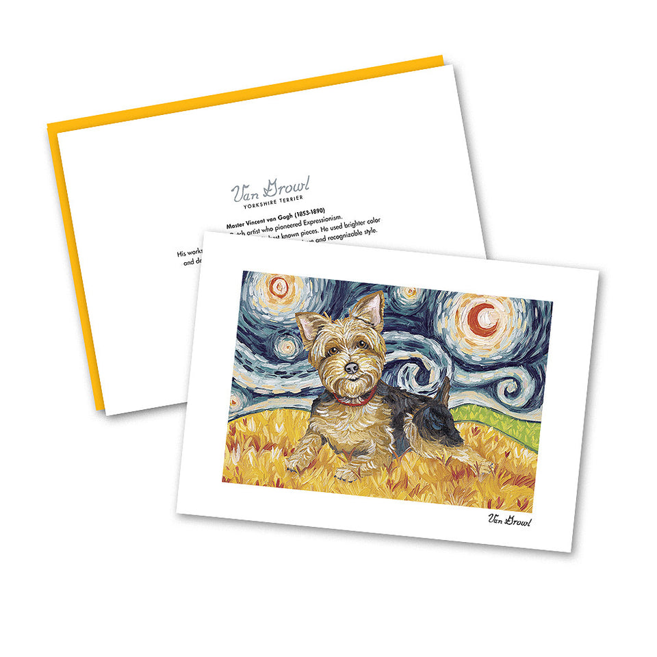 Yorkshire Terrier Starry Night Notecard Set