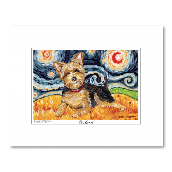 Yorkshire Terrier Starry Night Matted Print