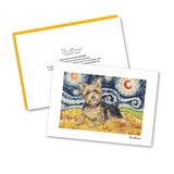 Yorkshire Terrier Starry Night Notecard Set