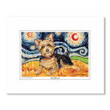 Yorkshire Terrier Starry Night Matted Print