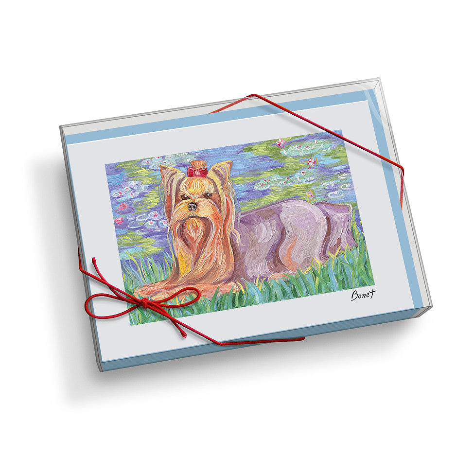 Yorkshire Terrier Bonét Notecard Set