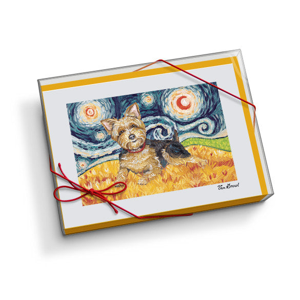 Yorkshire Terrier Starry Night Notecard Set