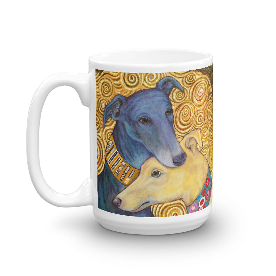 Greyhound Coffee Mug- Art Inspired by Gustav Klimt