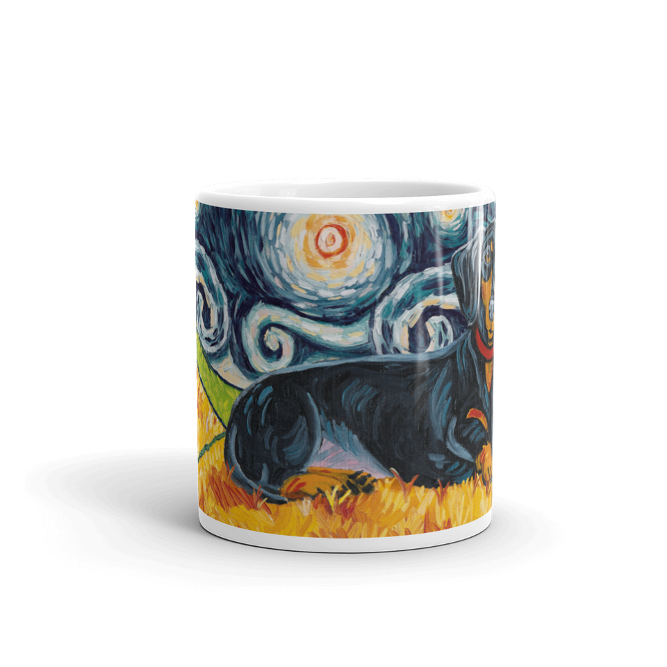 Dachshund (black & tan) STARRY NIGHT Mug-15oz