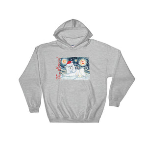 Maltese Long Haired Snowy Night Hoodie