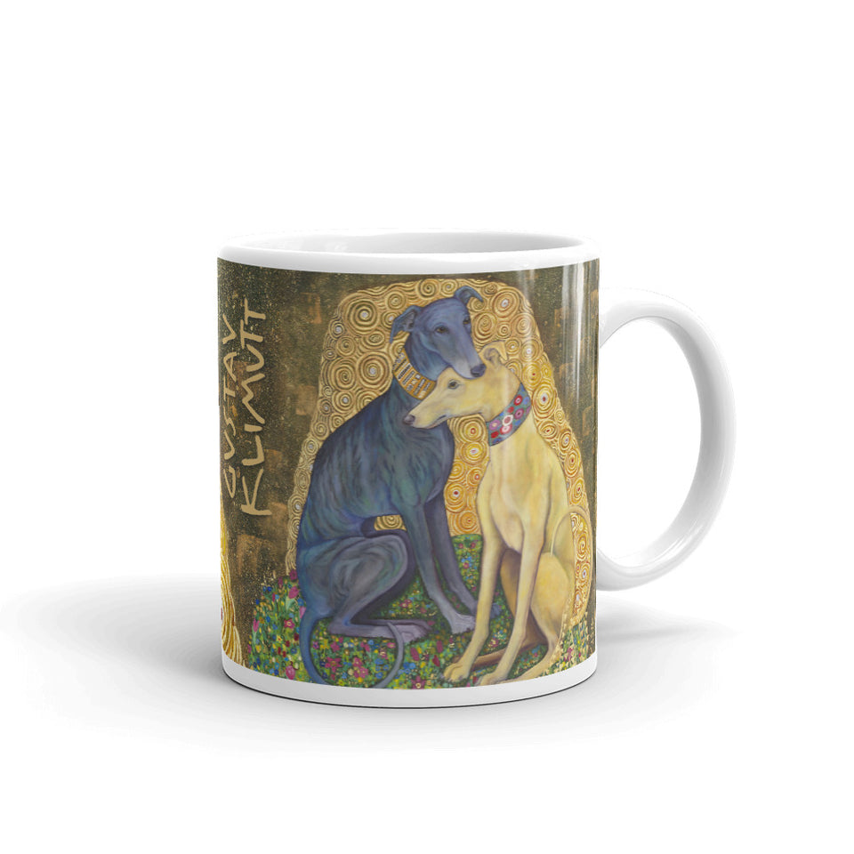 Greyhound Coffee Mug- Art Inspired by Gustav Klimt