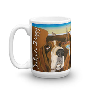 Basset Hound Art Coffee Mug inspired by Dali