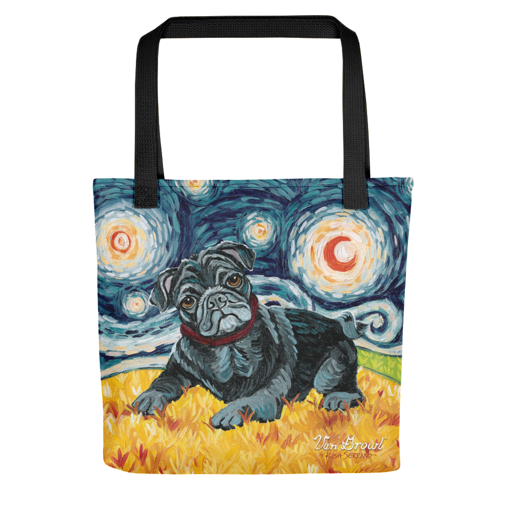 Pug (black) STARRY NIGHT Tote