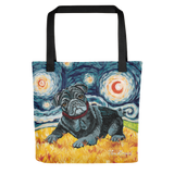 Pug (black) STARRY NIGHT Tote