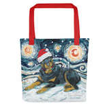Rottweiler Snowy Night Tote Bag