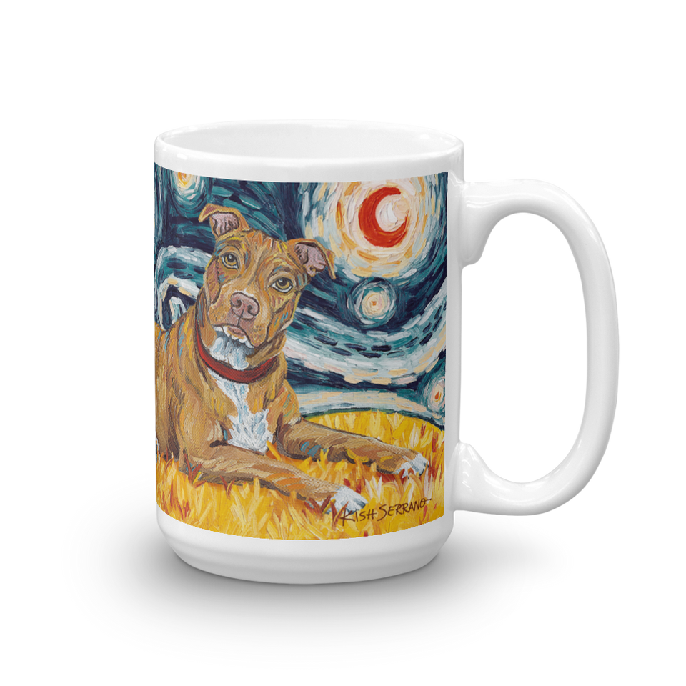 Pit Bull Terrier (tan) STARRY NIGHT Mug-15oz