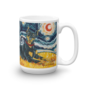 Doberman (cropped) STARRY NIGHT Mug-15oz