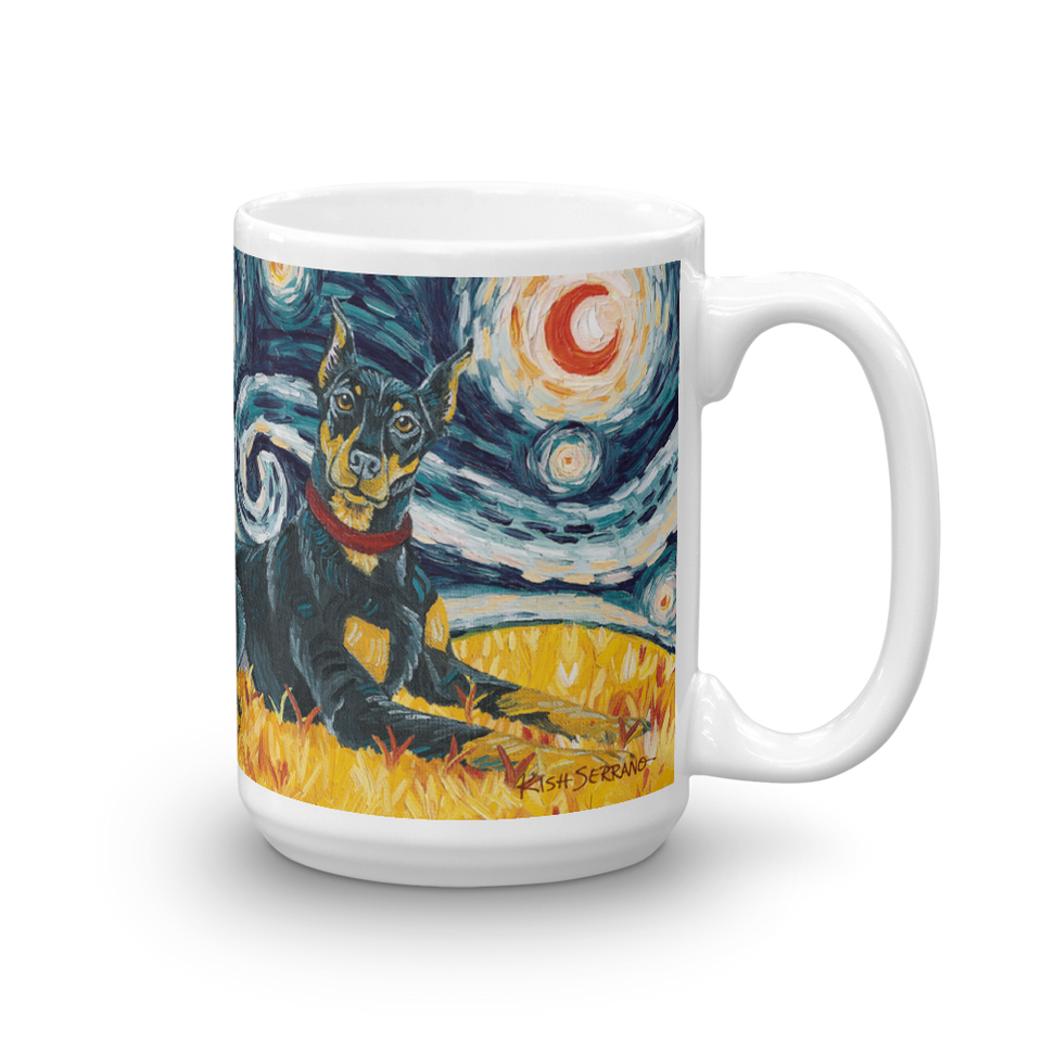 Doberman (cropped) STARRY NIGHT Mug-15oz