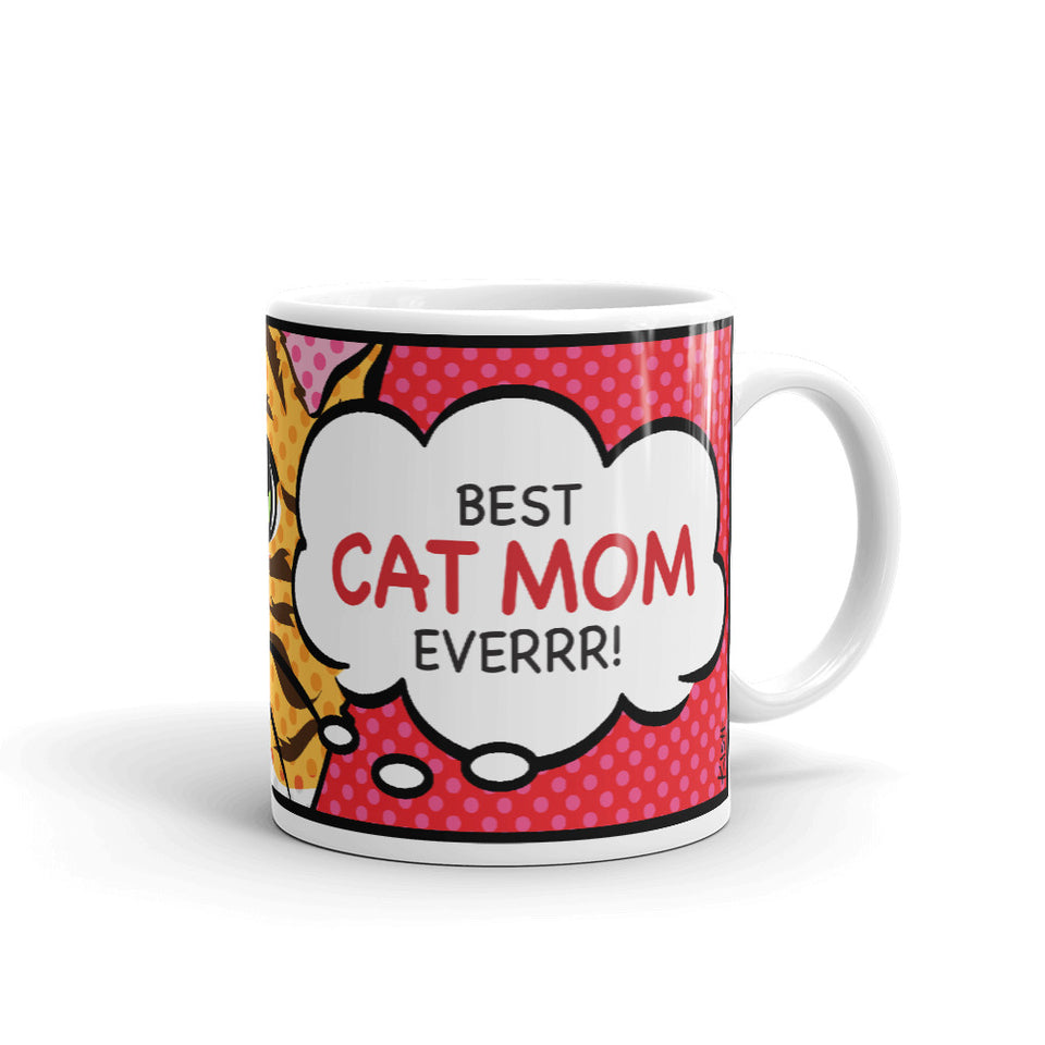 Cat, Coffee Mug, Cat Lover Gift, Personalized Mug, Best Cat Mom, Personalized Gift, Pop Art Mug