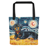 Dachshund (black & tan) STARRY NIGHT Tote