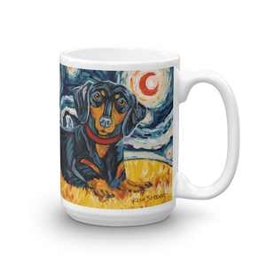 Dachshund (black & tan) STARRY NIGHT Mug-15oz