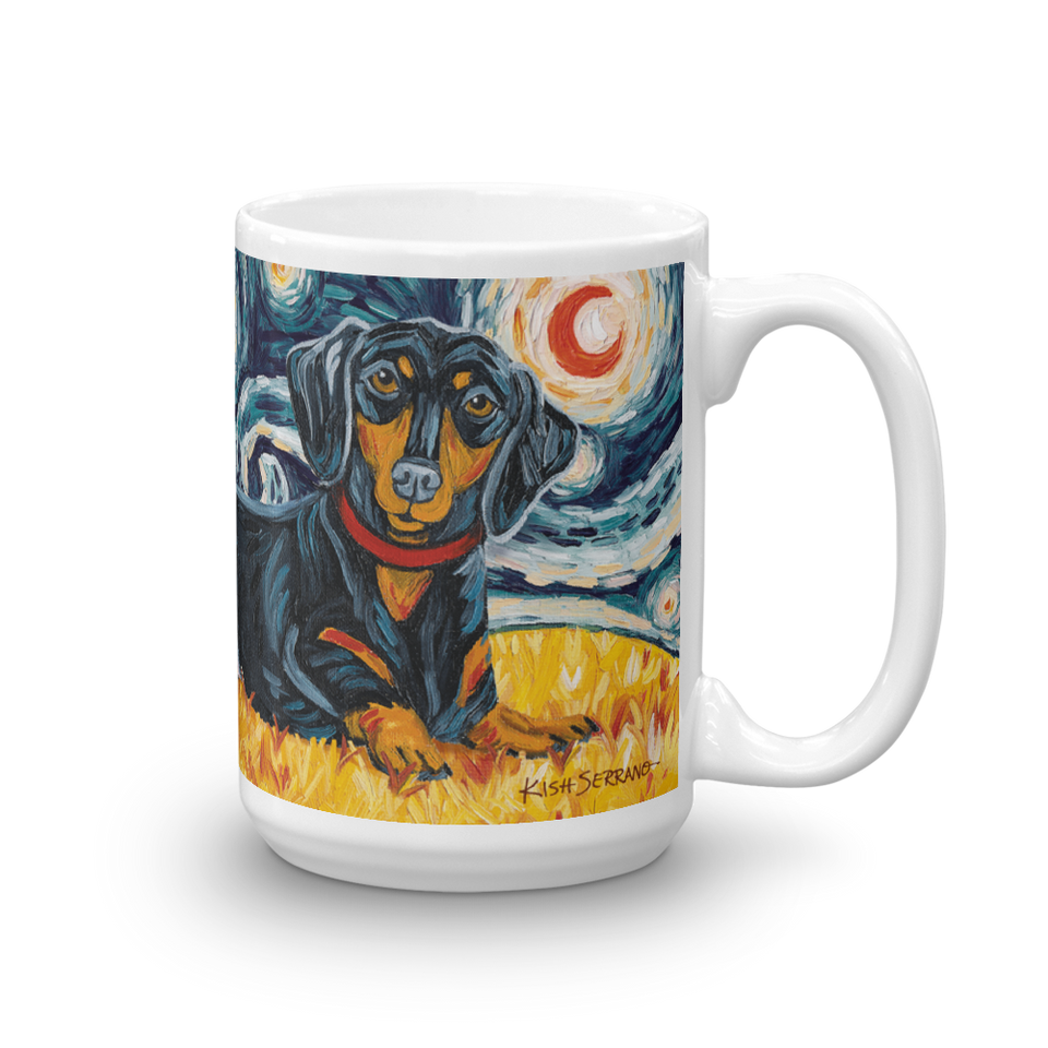 Dachshund (black & tan) STARRY NIGHT Mug-15oz